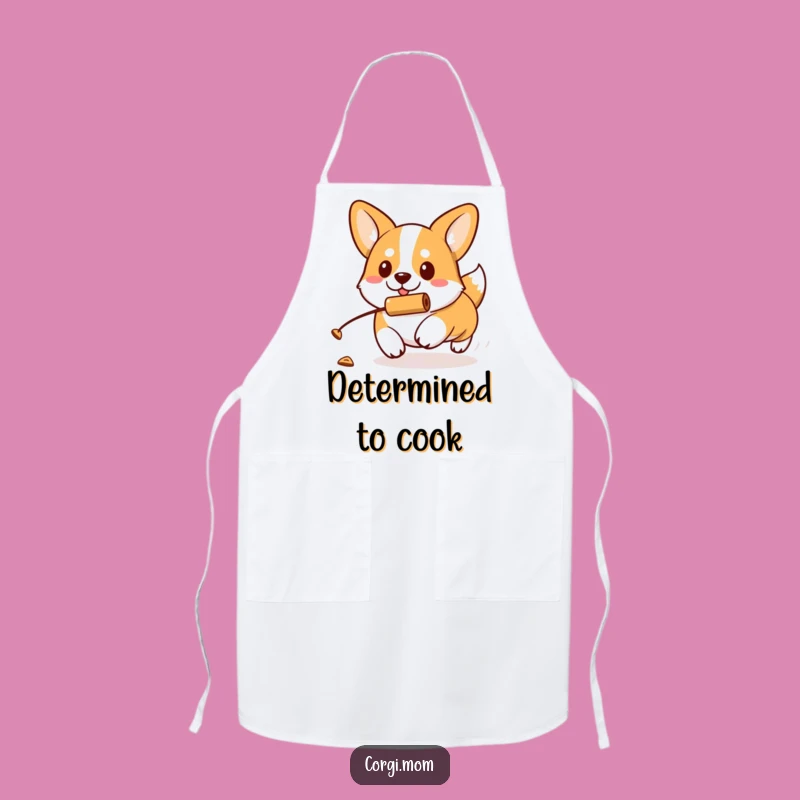Funny Kawaii Corgi Treat Chase Apron for Determined Chefs