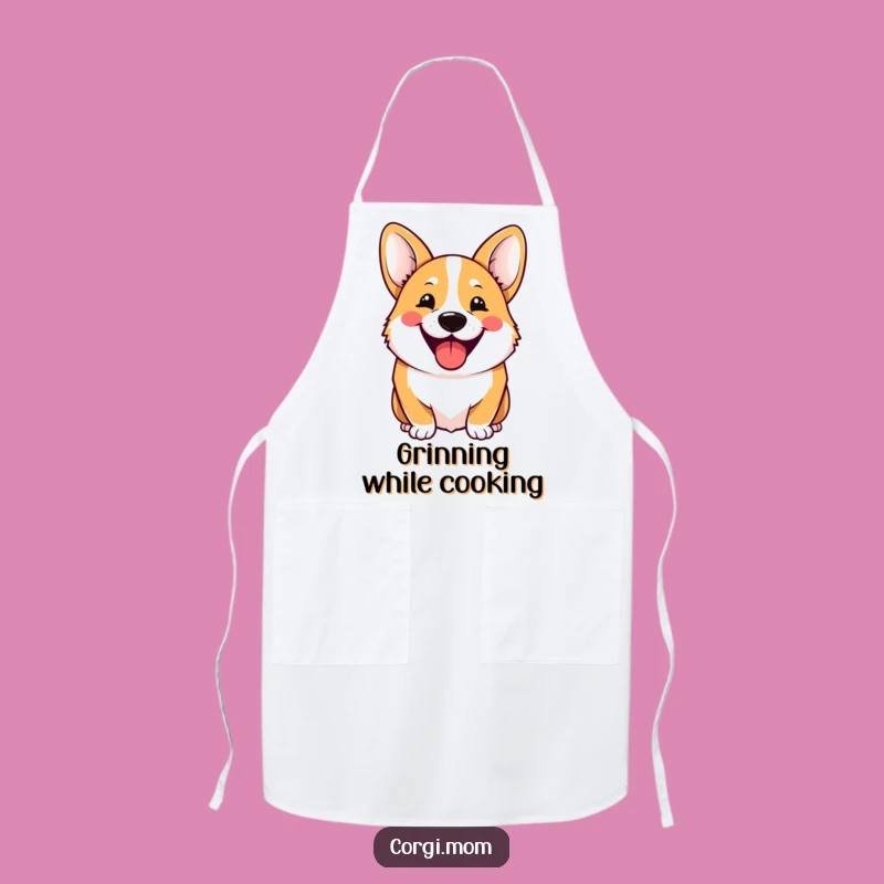Funny Cheerful Corgi Apron: Cook with Hilarious Smiles!