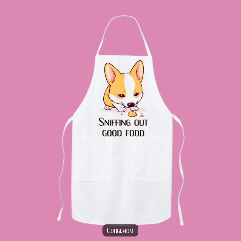 Explore your culinary adventures with this Kawaii Corgi apron, perfect for the curious chef who loves a bit of doggy charm.
