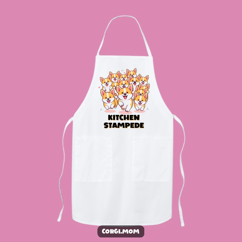 Funny Kawaii Corgi Pack Apron - Kitchen Fun for Dog Lovers
