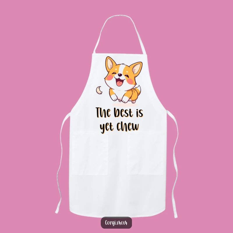 Funny Corgi Tail Chase Apron - Hilarious Dog Kitchen Accessory