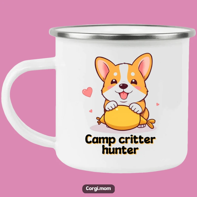 Funny Kawaii Corgi Pounce Camping Mug: Outdoor Playtime Pup Cup Gift