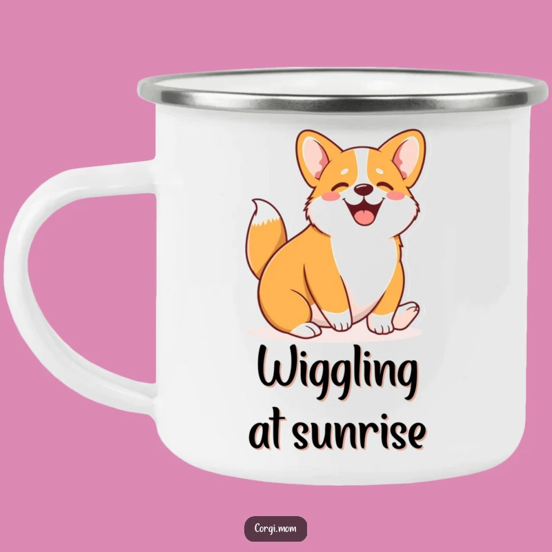 Funny Kawaii Corgi Wiggle Campfire Mug: Joyful Outdoor Companion