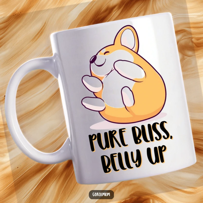 Funny Corgi rolling on its back with pure, ecstatic delight, showcasing a happy and playful dog character.