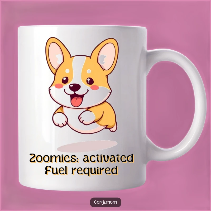 Funny Kawaii Corgi Running Mug: Adorable Short-Legged Pup Gift
