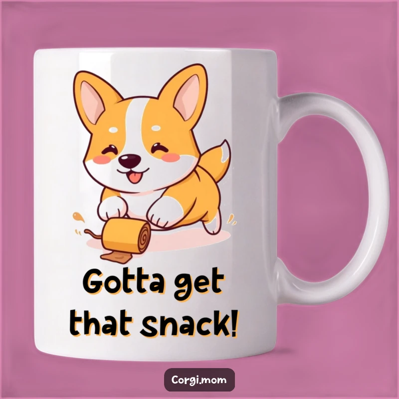 Funny Kawaii Corgi Treat Chase Mug - Stubby Legs Fun Gift