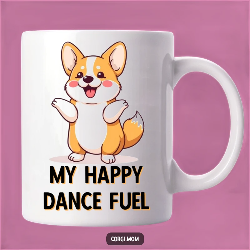 Start your day with a giggle thanks to this charming Kawaii Corgi doing its signature happy shimmy! A perfect mug for anyone who loves a good chuckle and cute dogs.