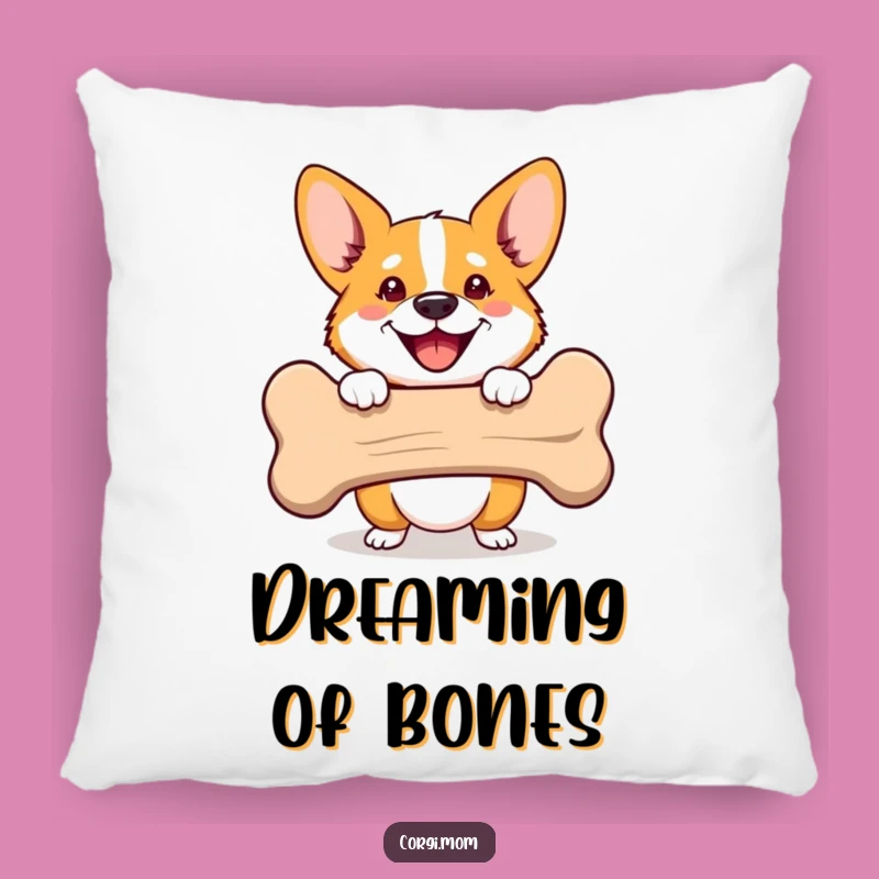 Funny Corgi Bone Peek Pillow: Cozy Comfort with a Cheerful Pup