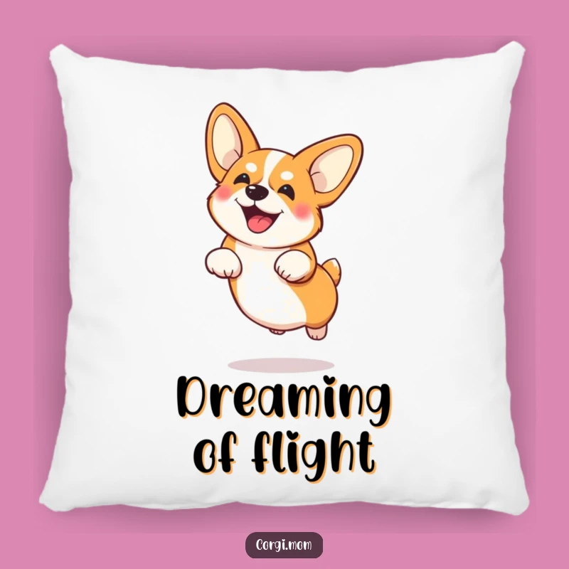 Cozy Funny Corgi Big Ears Jump Pillow - Adorable Dog Throw Pillow