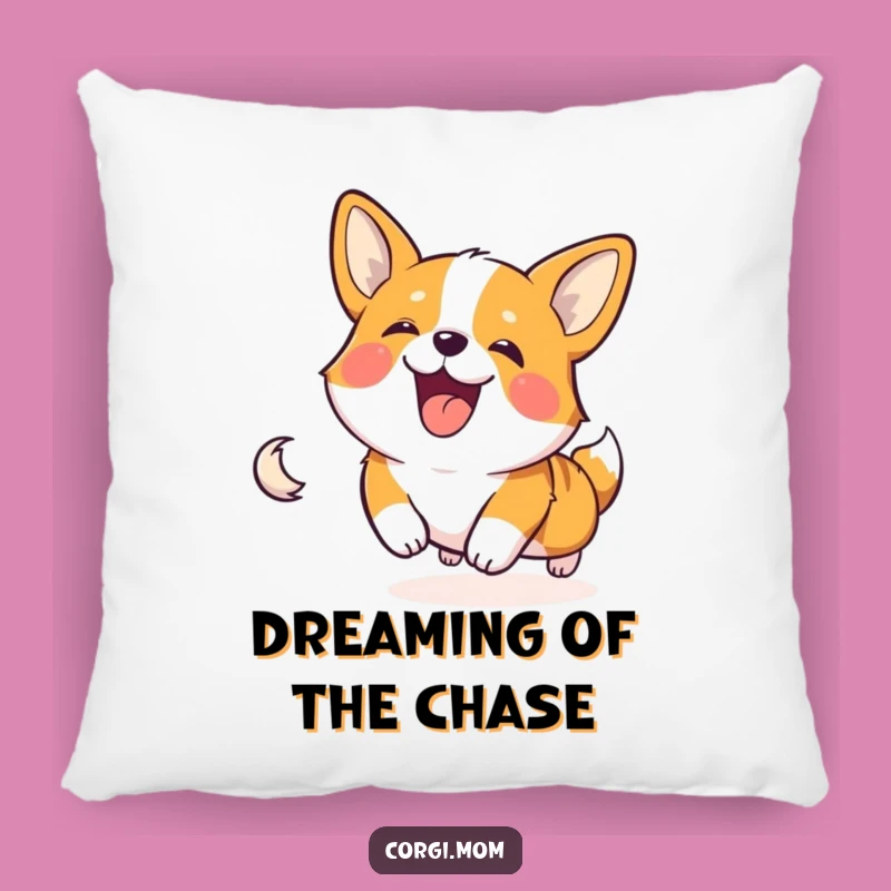 Cozy Funny Corgi Tail Chase Pillow - Hilarious Dog Throw Pillow