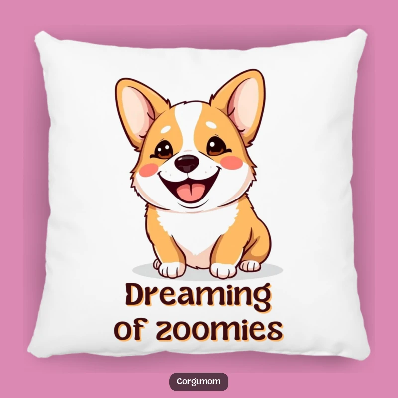 Funny Goofy Corgi Pillow: Happy Panting Accent for Cozy Spaces