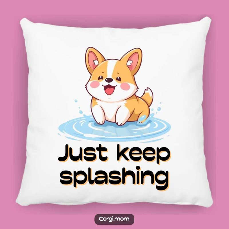 Funny Kawaii Corgi Pillow: Soft Puddle Splash Cushion for Dog Enthusiasts