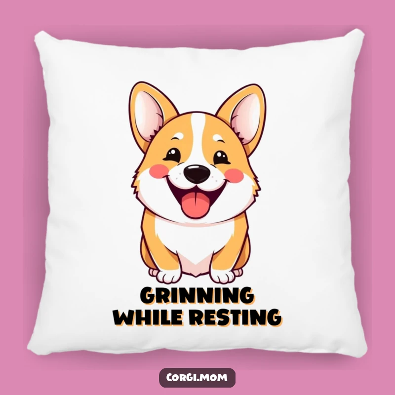 Cute Funny Cheerful Corgi Pillow: Hilarious Comfort for Happy Homes!