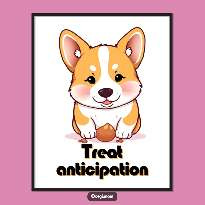 Funny Corgi Treat Digital Art - Instant Snack Focus!