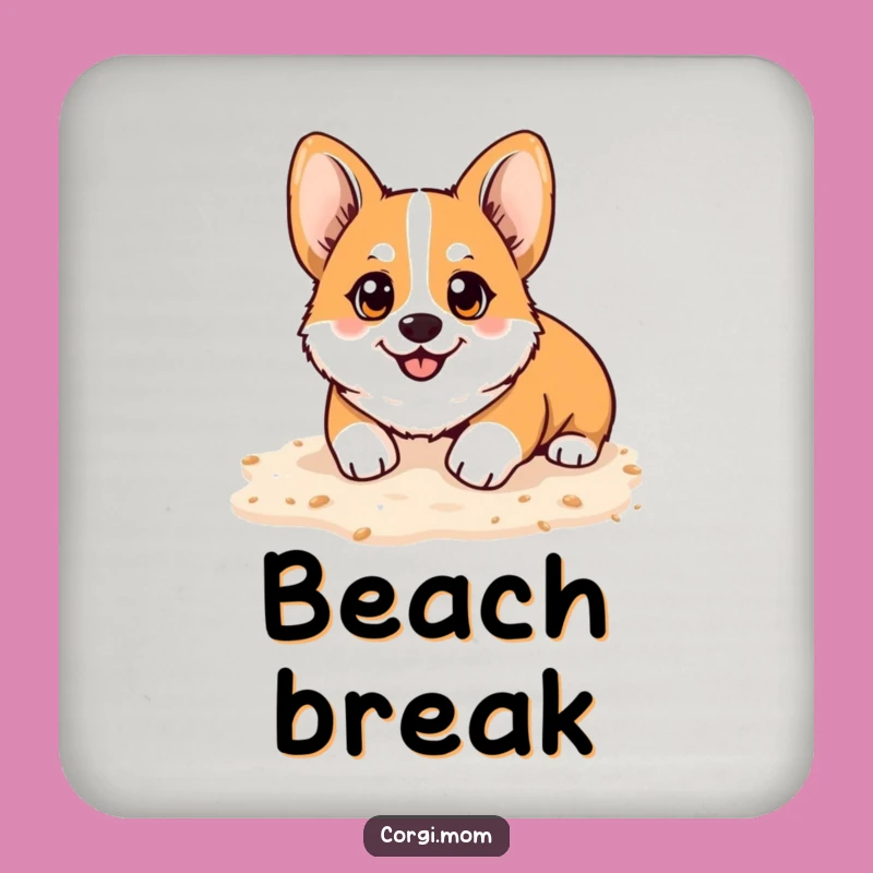 Funny Kawaii Corgi Beach Coaster - Happy Digging Surface Gift
