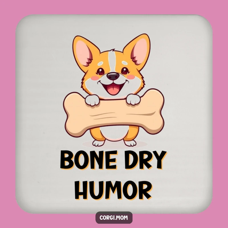 Funny Corgi Bone Peek Coaster: Protect Surfaces with Playful Humor