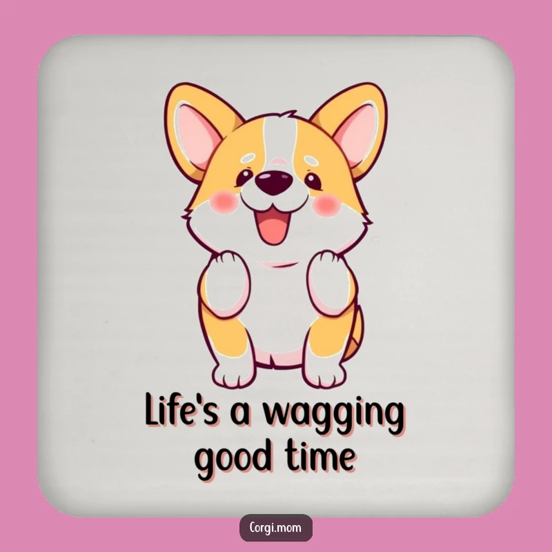 Funny Kawaii Corgi Wiggle Tail Coaster, Protect Your Table