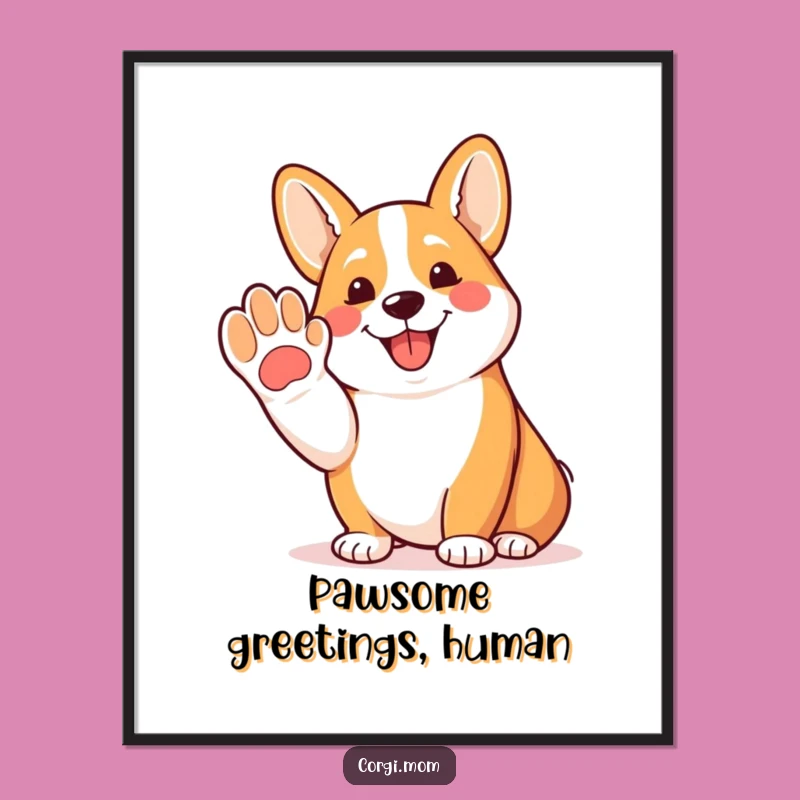 Funny Corgi Paw Poster: Hilarious Dog Art for Your Wall