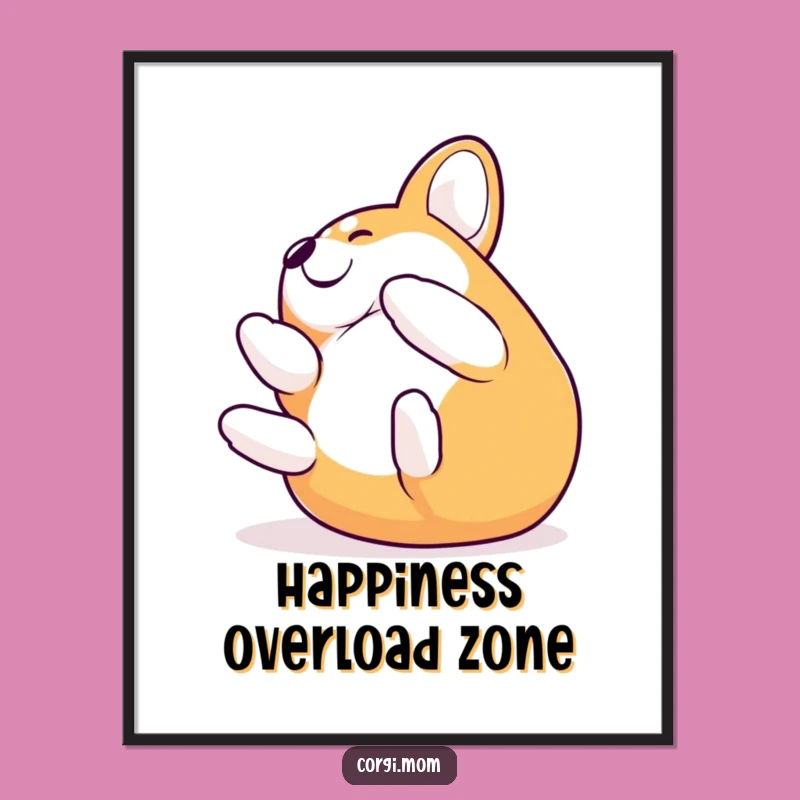 Funny Corgi Rolling Poster: Bring Hilarious Canine Energy Home