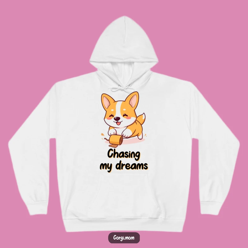 Cozy Funny Kawaii Corgi Treat Chase Hoodie - Stubby Legs Gift