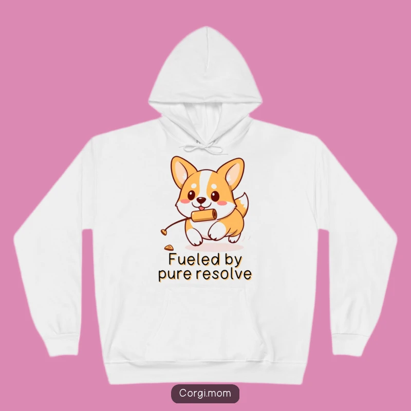 Cozy Funny Kawaii Corgi Treat Chase Hoodie, Motivated Pup