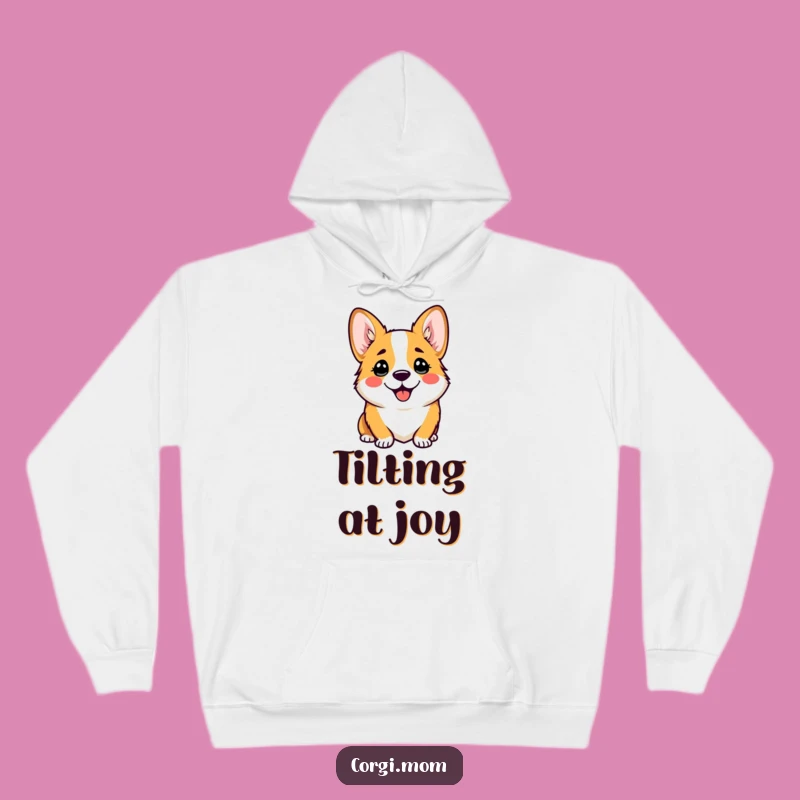 Funny Corgi Hoodie: Comical Head Tilt, Cozy Kawaii Dog Expression Wear