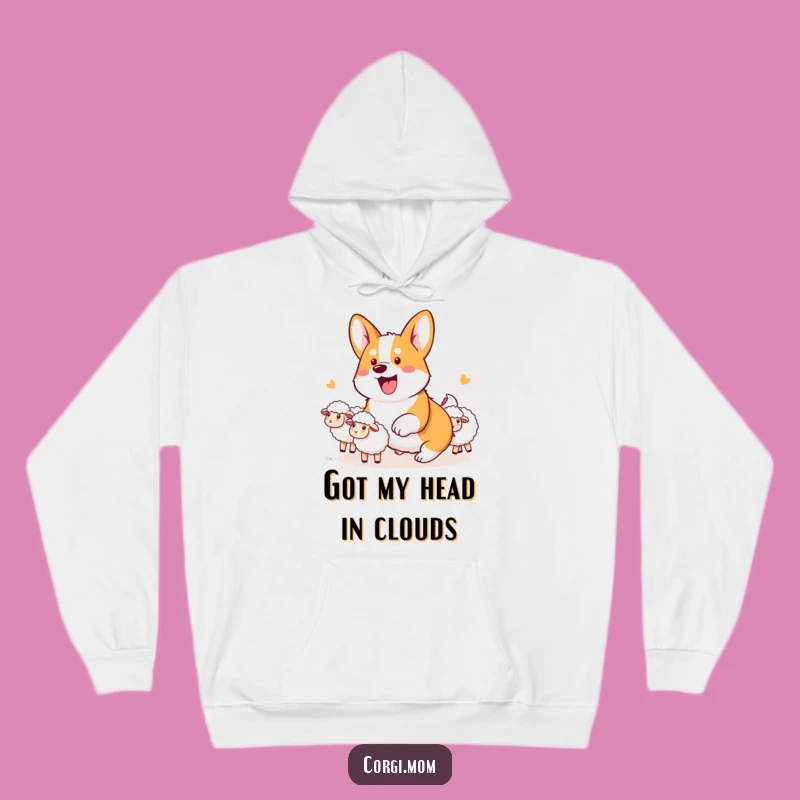 Cozy Funny Kawaii Corgi Herding Hoodie: Enthusiastic Sheepdog Comfort