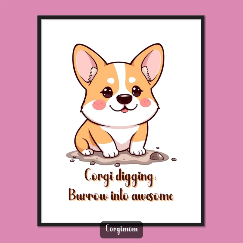 Free Printable Determined Corgi Art: Funny Downloadable Go-Getter Decor