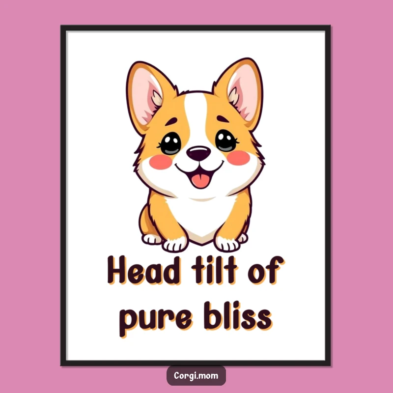 Free Printable Wall Art: Corgi Head Tilt Charm - Downloadable Decor