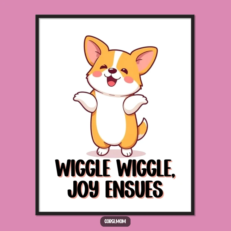 Free Printable Wall Art: Dancing Corgi Fun - Whimsical Downloadable Decor