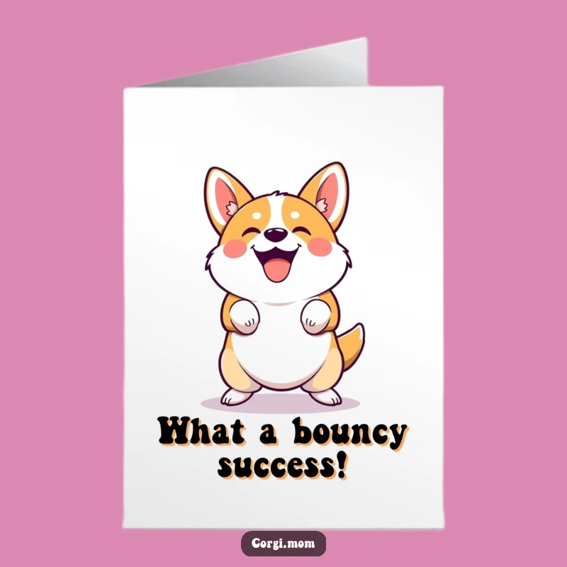 Free Printable Corgi Congratulations Card: Joyful Bounce Celebrating Your Huge Success!