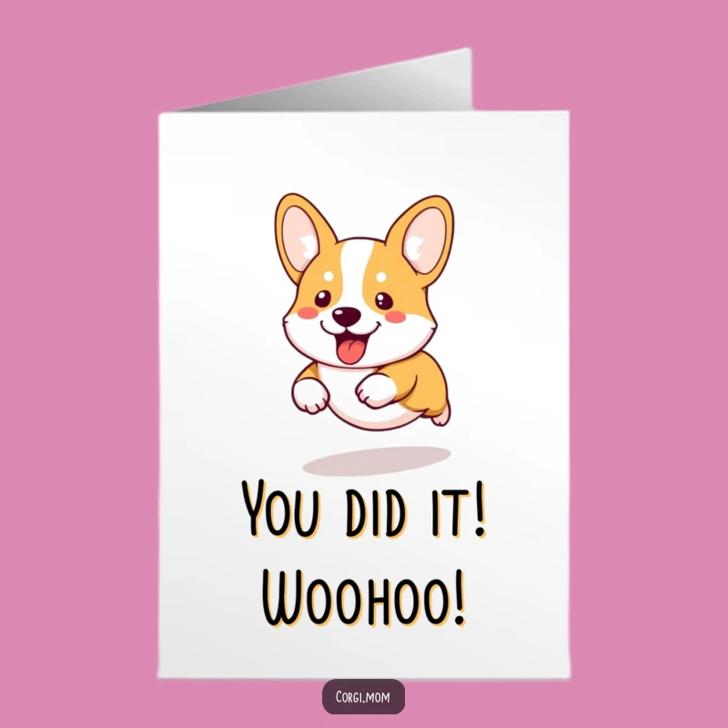 Free Printable Corgi Congratulations Card: Energetic Running Legs for Joyful DIY Celebrations