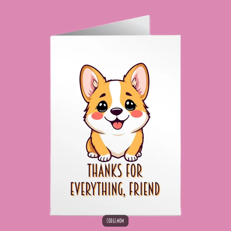 Free Printable Thank You Card: Corgi's Sweet Tilt - Downloadable