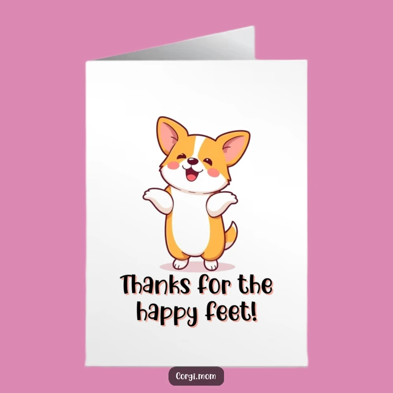 Free Printable Thank You Card: Corgi's Thank You Boogie - Downloadable