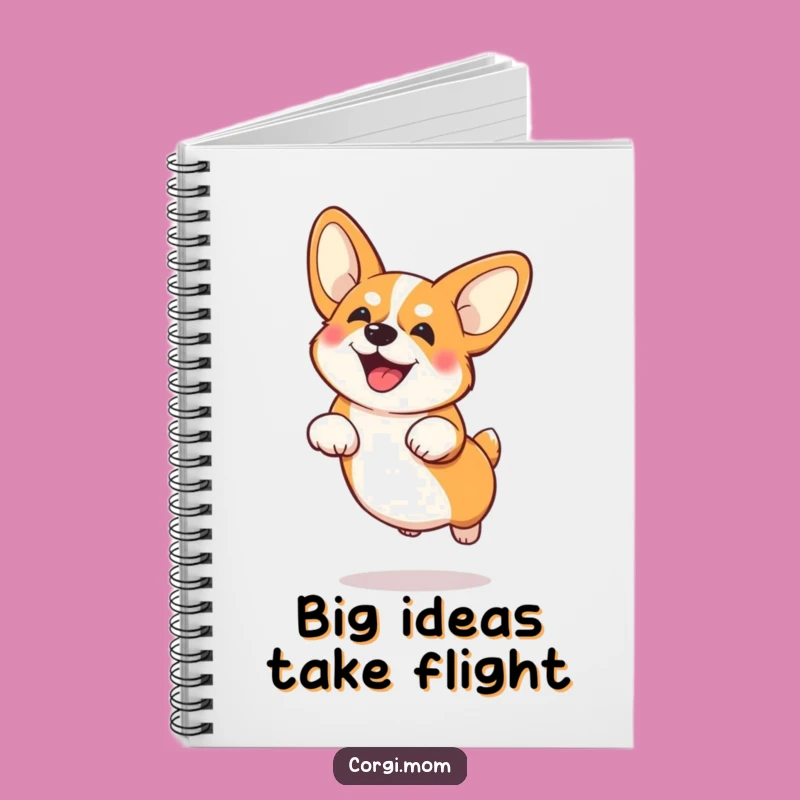Funny Corgi Big Ears Jump Notebook - Adorable Dog Lover Journal