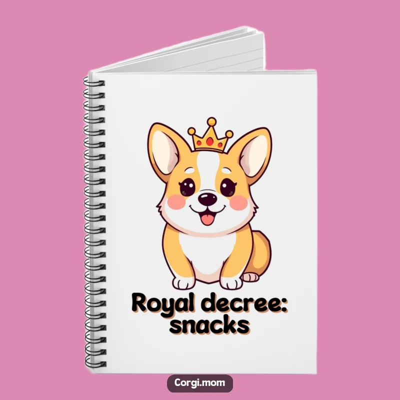 Funny Happy Corgi Crown Notebook: Royal Thoughts Journal Gift