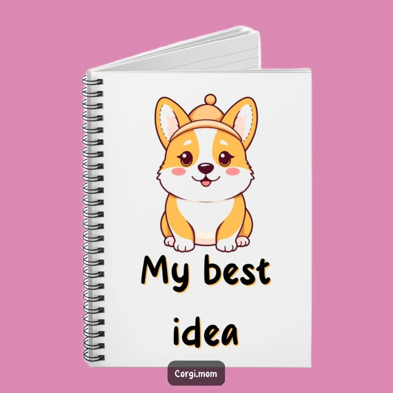 Funny Kawaii Corgi Hat Notebook - Comical Expression Journal Gift