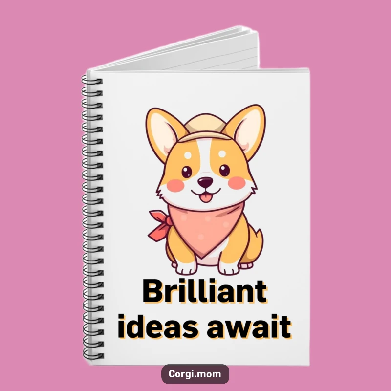 Funny Kawaii Corgi Notebook: Cute Bandana Hat Corgi Journal Gift