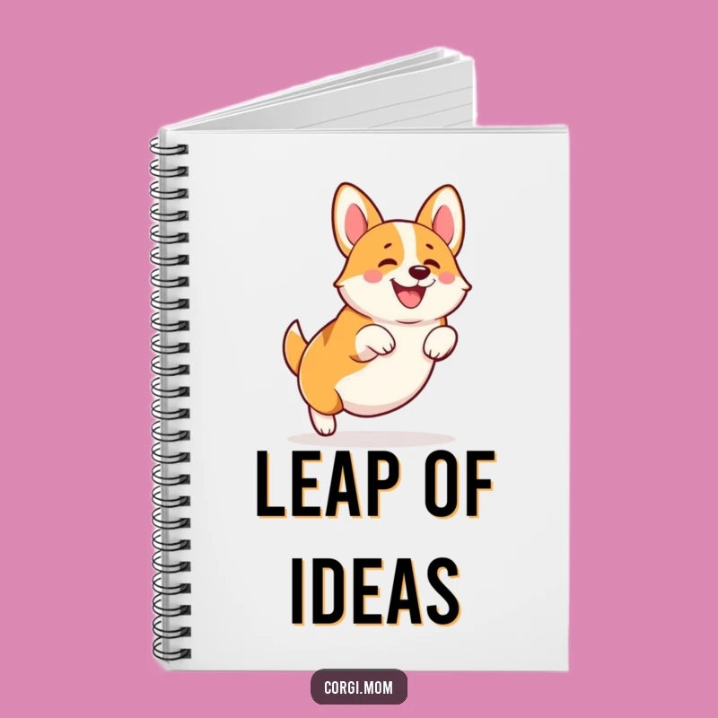 Funny Kawaii Corgi Notebook - Happy Leap Journal - Gift for Dog Lovers