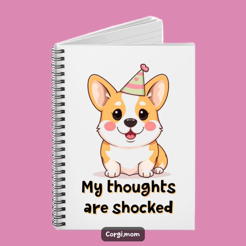 Funny Kawaii Corgi Notebook: Surprised Party Journal