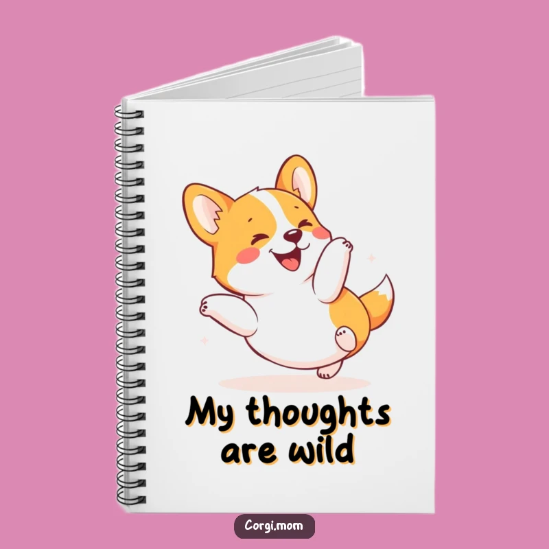 Funny Kawaii Corgi Tumble Notebook - Joyful Pup Journal Gift