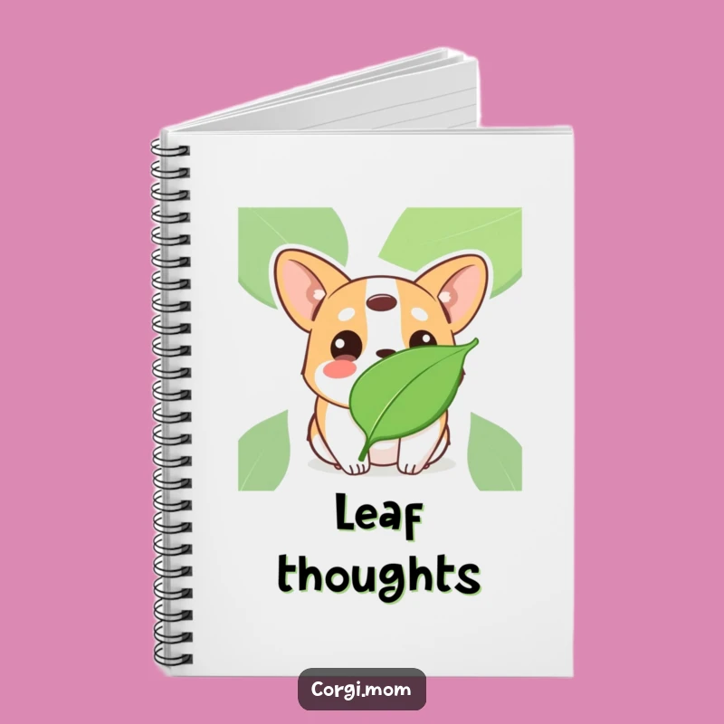 Funny Kawaii Corgi Leaf Curiosity Notebook: Jot Down Inspired Thoughts