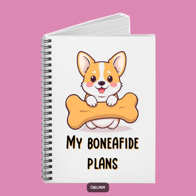 Funny Kawaii Corgi Bone Notebook: Peek-a-Boo Journal Gift