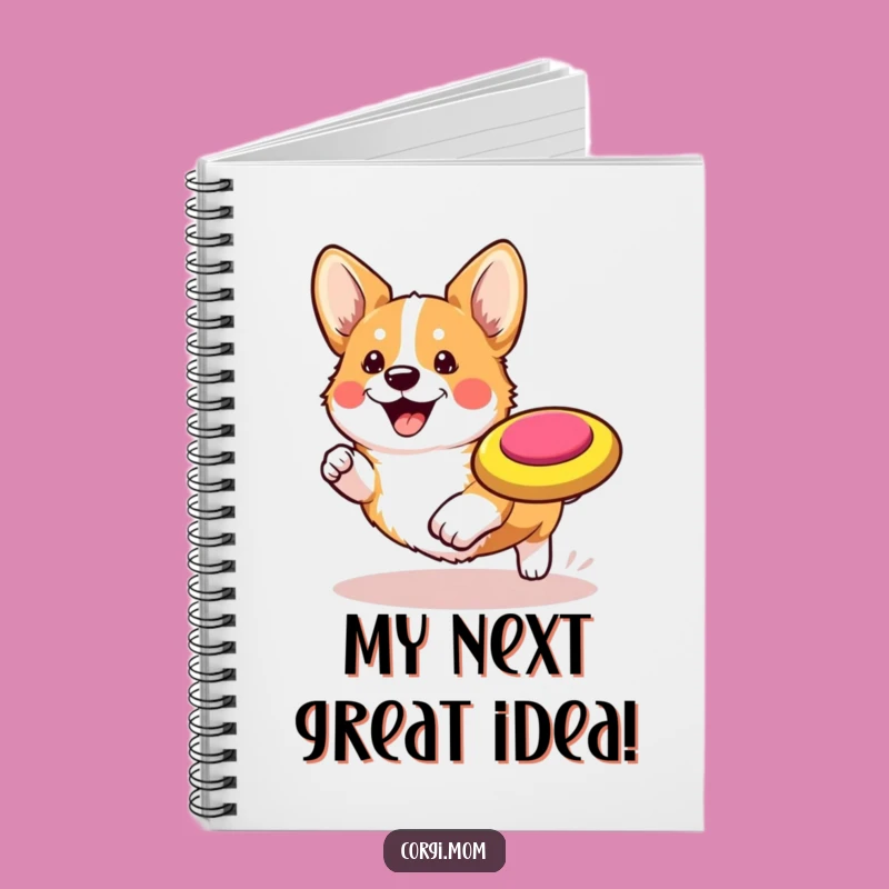 Funny Kawaii Corgi Notebook: Frisbee Fun Journal