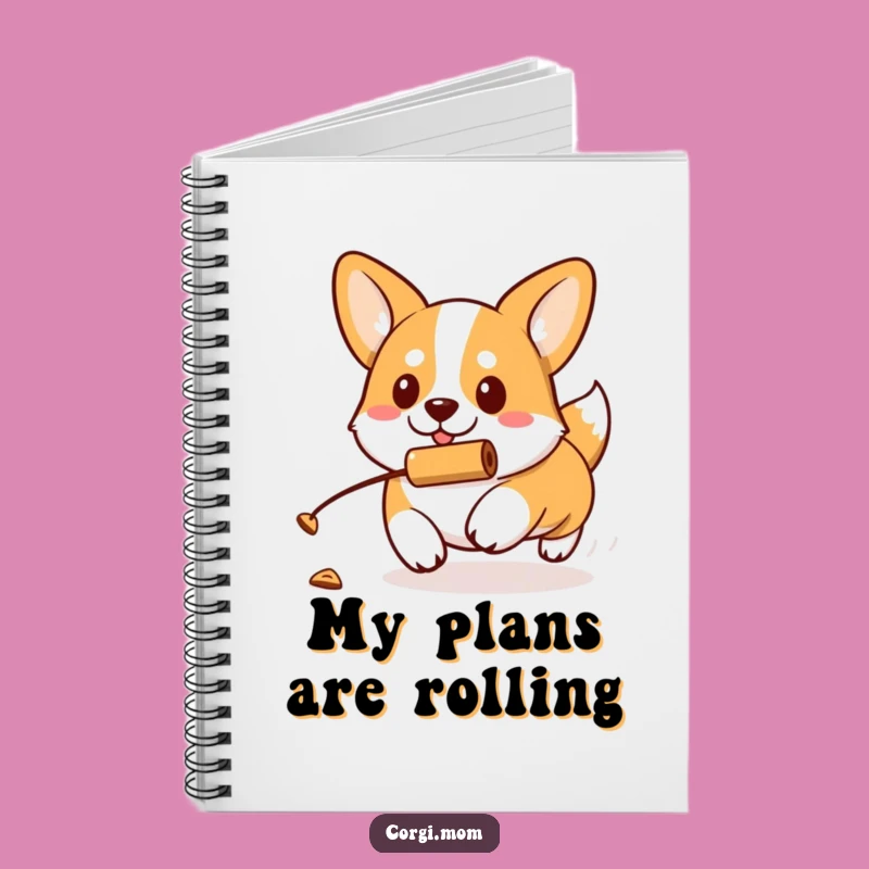 Funny Kawaii Corgi Treat Chase Notebook for Focused Notes