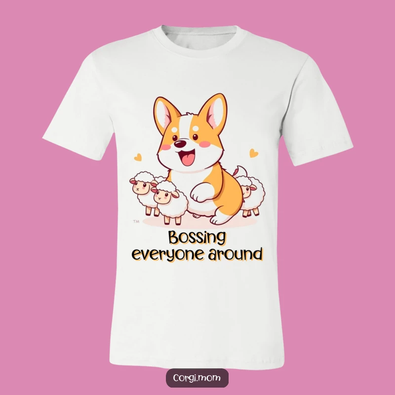Funny Kawaii Corgi Herding T-Shirt: Enthusiastic Sheepdog Tee Gift