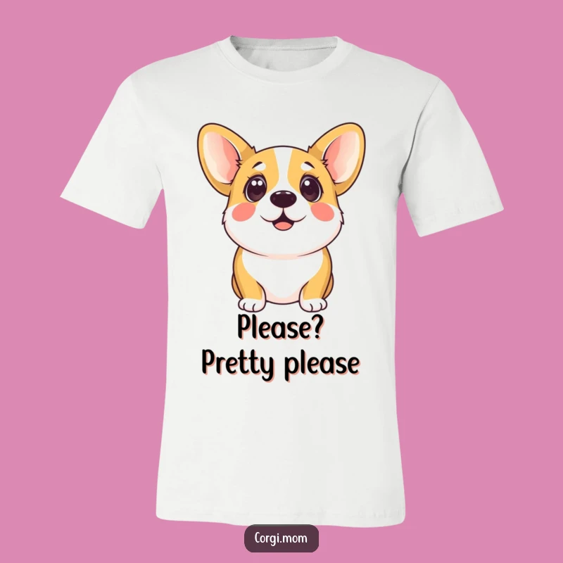 Funny Kawaii Corgi Eager Eyes Tee: Sweet Pup Shirt Gift