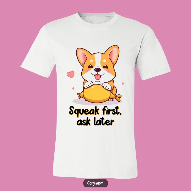 Funny Kawaii Corgi Pounce Tee: Playful Pup Shirt Gift
