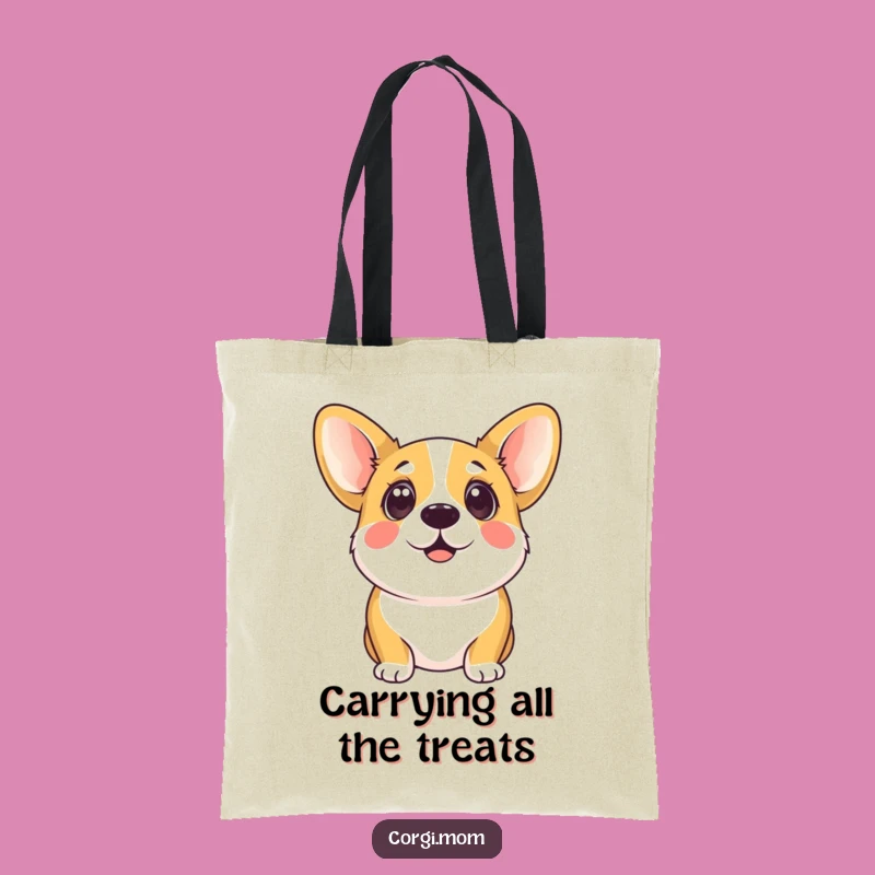 Funny Kawaii Corgi Eager Eyes Tote: Adorable Pup Bag Gift