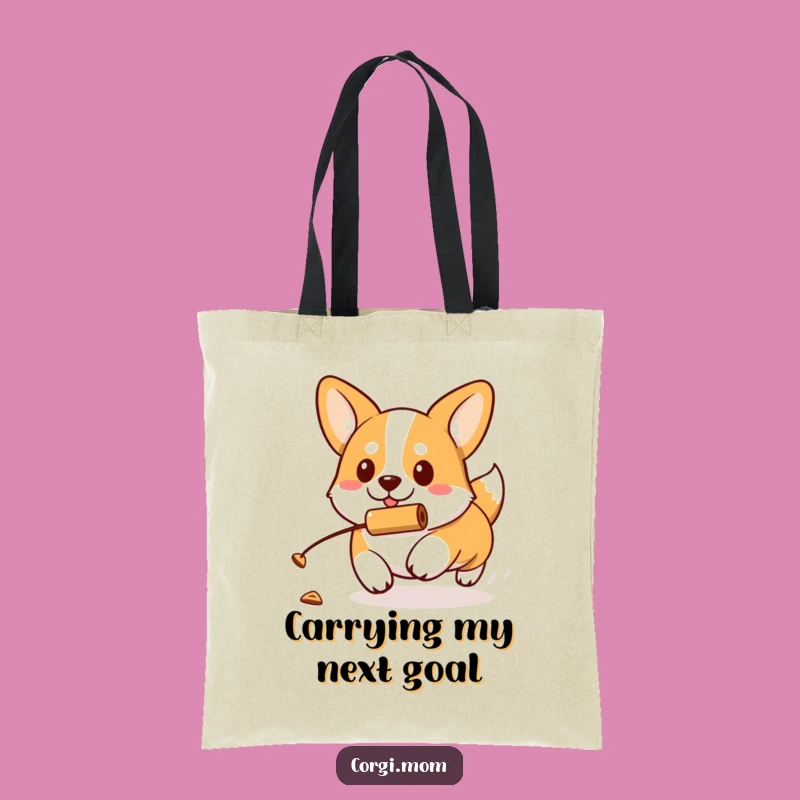 Funny Kawaii Corgi Treat Chase Tote Bag, Carry Your Drive